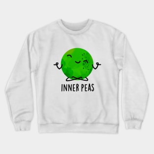 Inner Peas Cute Meditating Pea Pun Crewneck Sweatshirt